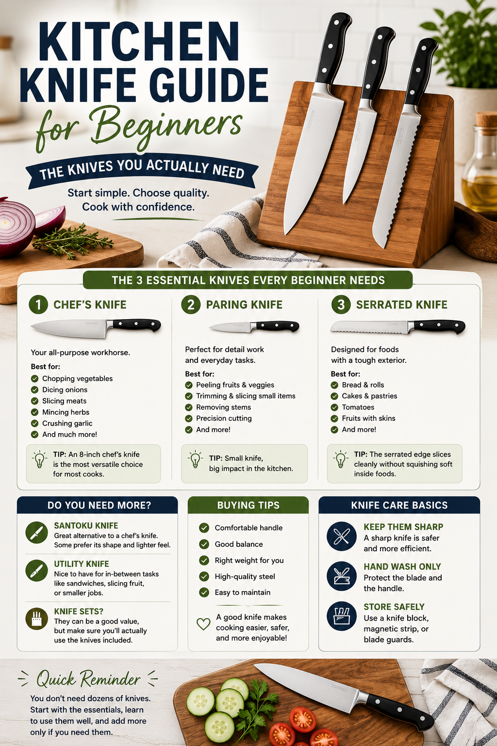 Kitchen Knife Guide for Beginners: The Knives You Actually Need