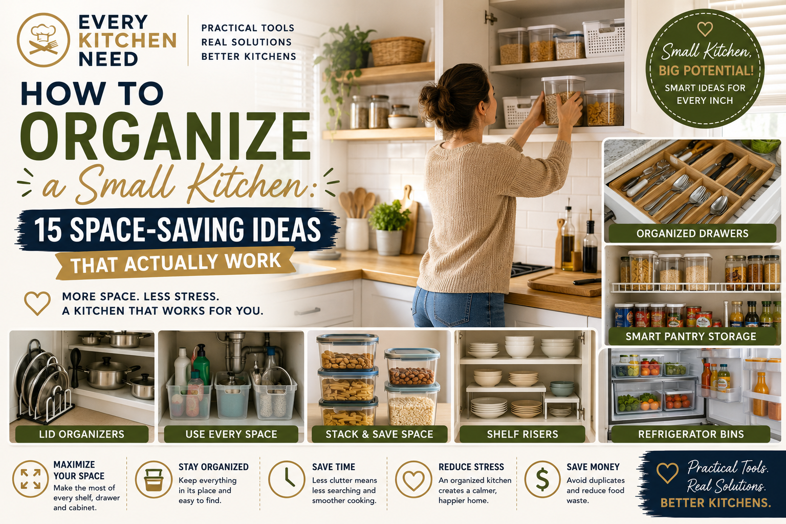 How to Organize a Small Kitchen: 15 Space-Saving Ideas That Actually Work