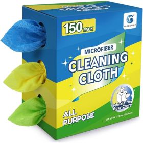 Microfiber Cleaning Cloth 150 Pack, Reusable Cleaning Towels, Washable Household Cloths, 11 X 9 Inches