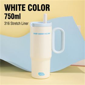 26oz Insulated Tumbler With Handle & Straw, Stainless Steel Cold Cup Keeps Drinks Cold12H Large Capacity Travel Mug, Double Wall Vac - CJHS307148402BY