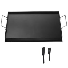 Carbon Steel Griddle, 24x16 inch Universal Flat Top Rectangular Plate, Gas Grill Griddle for BBQ Grill, Teppanyaki, Portable Family Cookware with Hand