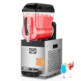 Commercial Slushy Machine, 12L Single Tank Frozen Drink Machine, 48 Cups Stainless Steel Margarita Smoothie Frozen Drink Maker, Slushie Maker for Home