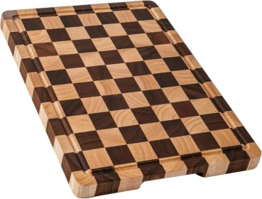 Kitchen cutting board, upgraded grid cutting board, acacia wood cutting board, with drainage channels and handles, large butcher cutting board tray, 1
