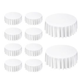 White Round Tablecloths 10 Pack, 120 Inches in Diameter, Stain- & Wrinkle- Resistant, Machine Washable Table Clothes, Polyester Fabric Table Covers fo