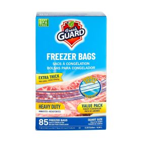 85 Count Heavy Duty Freezer & Refrigerator Storage Bags - Quart Size, Resealable with Easy-Open Tabs, Heavy Duty Heavy Duty Design for Fruits, Vegetab