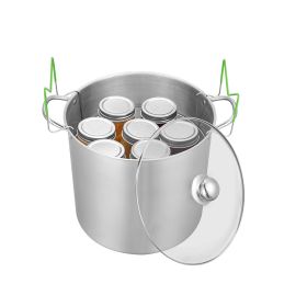 Canning Supplies Starter Kit, 9 Pieces Stainless Steel Water Bath Canning Kit for Beginners, Canning Tools Set: Pot, Rack, Lid, Funnel, Tongs, Jar Lif