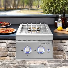 Double Grilling Side Burners For Outdoor 2x17,000BTU Propane & Natural Gas
