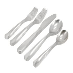 Gibson Home Hulton 20 Piece Stainless Steel Flatware Set in Silver