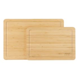 Gibson Home Forestview 2 Piece Rectangle Bamboo Cutting Board Set with Juice Grooves