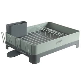 Gibson Home Nestcraft Galvanized Steel Dish Rack in Green