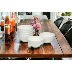 White Six Piece Porcelain Service For Six Bowl Set - 483486