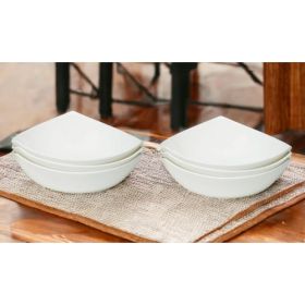 White Six Piece Triangle Bone China Service For Six Bowl Set - 483495