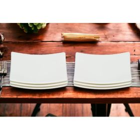 White Six Piece Square Bone China Service For Six Bread and Butter Set