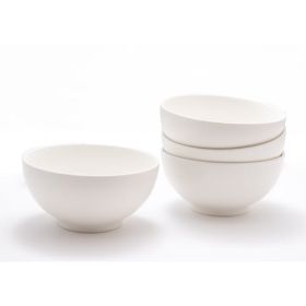 White Four Piece Porcelain Service For Four Bowl Set