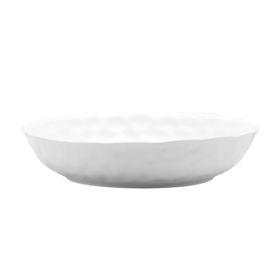 White Six Piece Round Pebbled Porcelain Service For Six Bowl Set