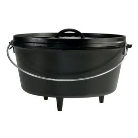 8-Quart Deep Seasoned Cast Iron Dutch Oven with Lid and Metal Handle - EQDOWH890758341