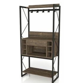 Farmhouse Oak Iron Baker's Wine Storage Rack - FOIBW1488