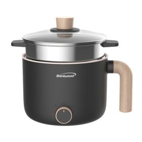 Brentwood 1.5 Liter Multi-Function Electric Hot Pot Cooker in Black with Ceramic Non-Stick Ceramic Coating and Stainless-Steel Food - Brentwood (2)