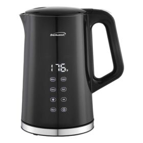 Brentwood 1.7L 1100W BPA Free 360 Cordless Cool Touch Digital Electric Kettle in Black