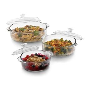 6-Piece Glass Bakeware Casserole Baking Dish Set - Dishwasher and Oven Safe - LBSPGCD572574391
