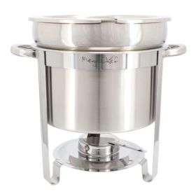 MegaChef 11.6 Quart Round Stainless Steel Professional Soup Chafing Dish in Silver