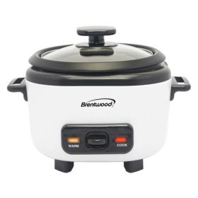 Brentwood 6-Cups Cooked Rice Cooker in White