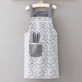 1pc Polyester Cotton Apron, Cute Rabbit Ears Apron, Adjustable Strap And Large Pockets Apron, Kitchen Cooking Baking Bib Apron, Chef Apron - Grey