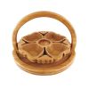 Bamboo Foldable Fruit Storage Basket Creative Collapsible Fruit Candy Plate Nuts Snacks StorageTray Home Decoration Gift Basket - apple