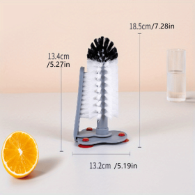 1pc Cup Scrubber Glass Cleaner Bottles Brush Sink Kitchen Accessories 2 In 1 Drink Mug Wine Suction Cup Cleaning Brush Gadgets - Upgrade style cup