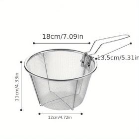 1pc Frying Strainer Basket Frying Net Hedge Noodle Spoon Frying Net Frying Basket Frying Leak Net French Fries Kitchen Foldable - Deep Frying