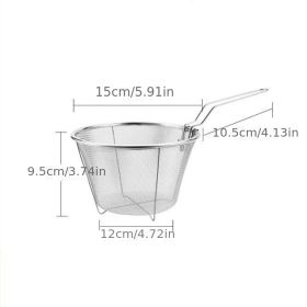 1pc Frying Strainer Basket Frying Net Hedge Noodle Spoon Frying Net Frying Basket Frying Leak Net French Fries Kitchen Foldable - 1pc Frying