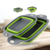 1pc Silicone Folding Drain Basket Fruit Vegetable Washing Basket Foldable Strainer Colander Collapsible Drainer Kitchen Storage Tool - Orange -