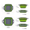 1pc Silicone Folding Drain Basket Fruit Vegetable Washing Basket Foldable Strainer Colander Collapsible Drainer Kitchen Storage Tool - Green2 -