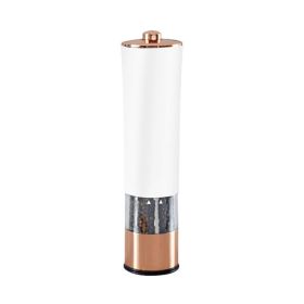 1PCS Electric Grinder Built In Light Adjustable Grind Size Stainless Steel Mill For Salt Pepper Spices Kitchen Tools - rose white gold