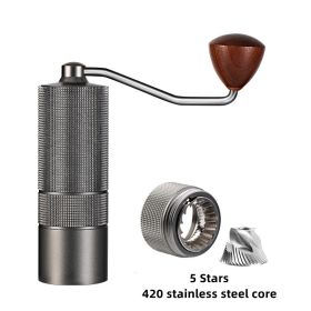 Portable Manual Coffee Bean Grinder High Quality CNC Stainless Precision Steel Core Bean Crusher Kitchen Supplies - gray 5 Stars