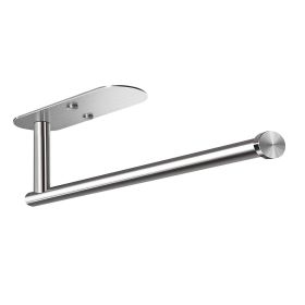 Kitchen Towel Holder, Cabinet Wall Mount Rack, Adhesive Tissue Holder, Tissue Roll Holder - Silvery