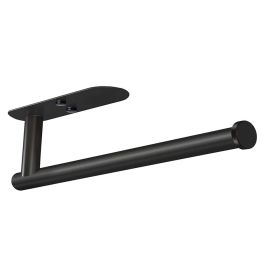 Kitchen Towel Holder, Cabinet Wall Mount Rack, Adhesive Tissue Holder, Tissue Roll Holder - Black