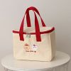 1pc Cartoon Cute Tote Bag, Insulated Lunch Bag, Lunch Box Bag - Bear And Rabbit