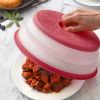 1pc Kitchen Foldable Microwave Food Cover, Fresh-Keeping Reusable Proof Clear Refrigerator Preservation Lid - Rose Red