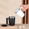 Fully Automatic Stirring Cup 380ml, Portable Rechargeable Coffee Milk Mixed Magnetic Water Cup, Small Kitchen Appliances - White