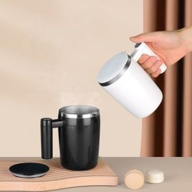 Fully Automatic Stirring Cup 380ml, Portable Rechargeable Coffee Milk Mixed Magnetic Water Cup, Small Kitchen Appliances - Black