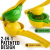 Metal 2-In-1 Lemon Lime Squeezer - Hand Juicer Lemon Squeezer - Yellow and green