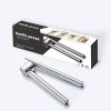 Kitchen Garlic Press with Soft, Easy to Squeeze Ergonomic Handle - Garlic Mincer Tool with Sturdy Design Extracts More Garlic Paste - Silver