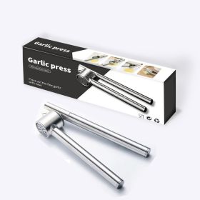 Kitchen Garlic Press with Soft, Easy to Squeeze Ergonomic Handle - Garlic Mincer Tool with Sturdy Design Extracts More Garlic Paste - Silver