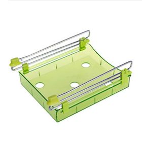 Refrigerator Pull out Bins - Hanging Retractable Fridge Shelf - Green