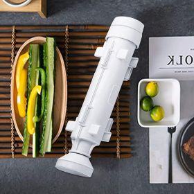 1pc Sushi Maker Set - Quick and Easy DIY Rice Mold Bazooka Roller Kit with Vegetable and Meat Rolling Tool - White