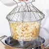 Stainless Steel Folding Strainer Spoon, Screen Frying Tool For French Fries And Chicken - Silvery
