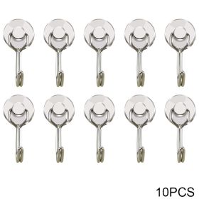 4/8/10pcs Magnetic Hook Powerful Heavy Duty Neodymium Magnet Hook Home Refrigerator Grill Kitchen Key Holder Black Multi-Purpose - 10PCS Silver -