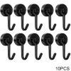 4/8/10pcs Magnetic Hook Powerful Heavy Duty Neodymium Magnet Hook Home Refrigerator Grill Kitchen Key Holder Black Multi-Purpose - 10PCS Black -