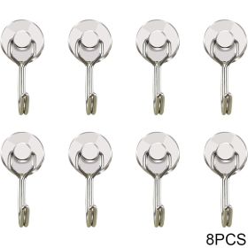 4/8/10pcs Magnetic Hook Powerful Heavy Duty Neodymium Magnet Hook Home Refrigerator Grill Kitchen Key Holder Black Multi-Purpose - 8PCS Silver -